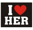 Svatební nálepky na boty I love HER! 1pár