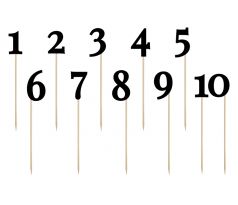 Čísla na stůl černé 1-10