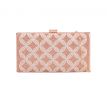 Společenská kabelka clutch s perličkami šampaň