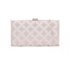 Společenská kabelka clutch s perličkami stříbrná