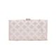 Společenská kabelka clutch s perličkami stříbrná