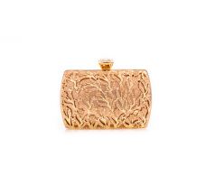 Společenská kabelka clutch zdobená šampaň