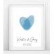 Svatební obraz na podpisy modré srdce 30x40 cm