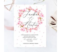 Svatební oznámení třešňové květy láska