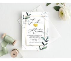 Svatební oznámení Botanic gold