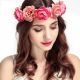 Čelenka s květy růžová