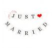 Girlanda Just Married se srdíčkem