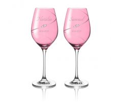 Svatební sklenice Ornament růžové