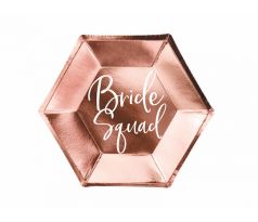 Papírové talíře Bride to be růžově zlaté 6 ks