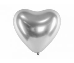 Balónky ve tvaru srdce stříbrné