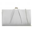 Společenská kabelka saténová stříbrná 2