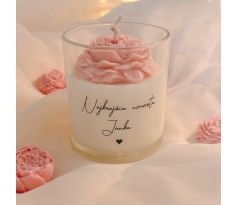 Svíčka ve skle Peony