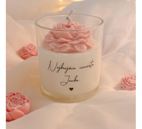 Svíčka ve skle Peony