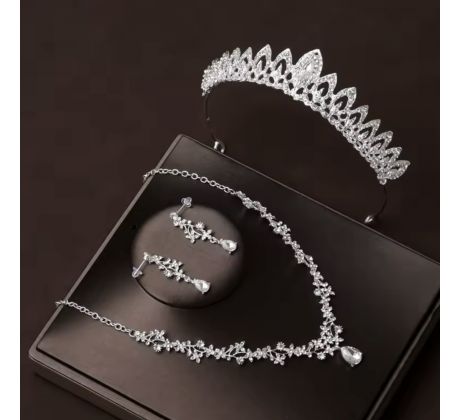 Set - náušnice, náhrdelník a tiara 2