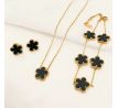 Set černý - náhrdelník, náramek a náušnice