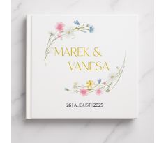 Svatební kniha hostů personalizovaná Jarní louka