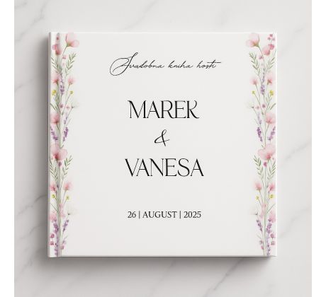 Svatební kniha hostů personalizovaná Rozkvetlé jaro