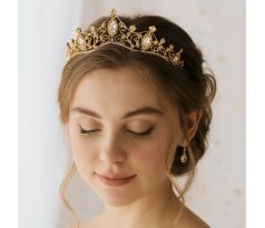 Korunka/tiara pro nevěstu 19 zlatá