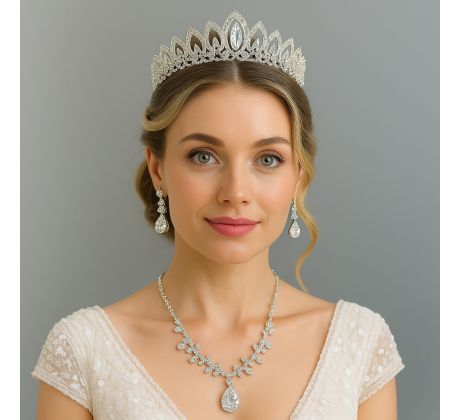 Set - náušnice, náhrdelník a tiara 2