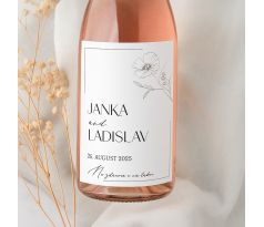 Svatební etikety na láhve Kvítek