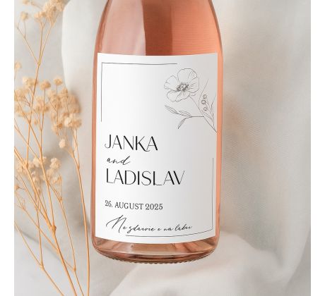 Svatební etikety na láhve Kvítek