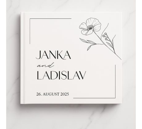 Svatební kniha hostů personalizovaná Kvítek