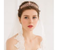 Korunka/tiara 17 - růžově zlatá
