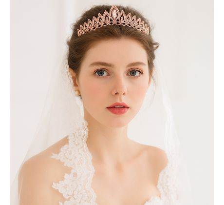 Korunka/tiara 17 - růžově zlatá