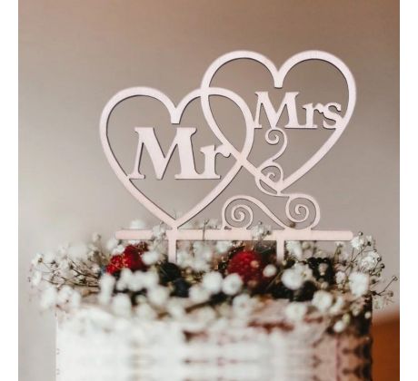 Nápis Mr. & Mrs. srdce