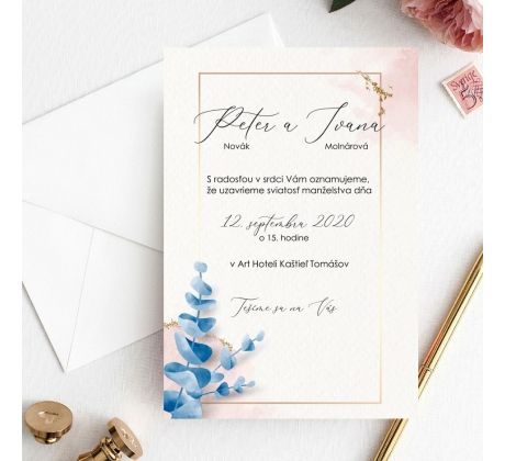 Svatební oznámení Blue love 1