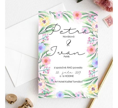 Svatební oznámení Louka plná květin