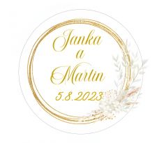 Svatební nálepky s vlastním textem 68