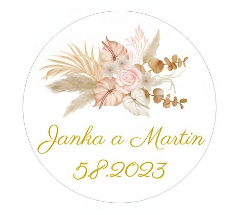 Svatební nálepky s vlastním textem 67