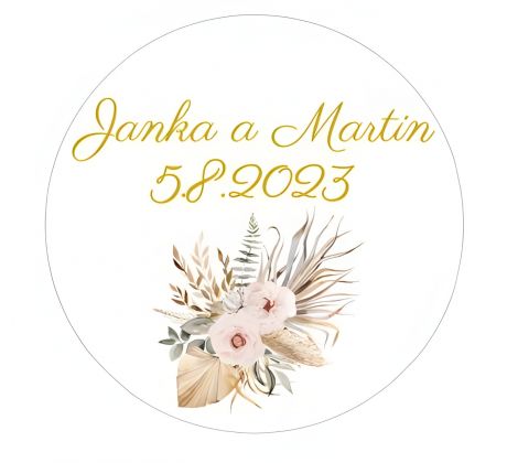 Svatební nálepky s vlastním textem 66