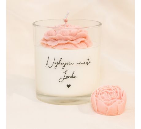 Svíčka ve skle Peony