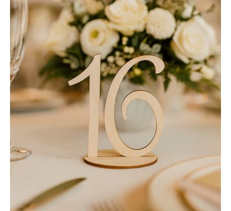 10 ks dřevěných čísel na stoly 11-20