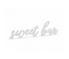Bílý dřevěný nápis Sweet bar