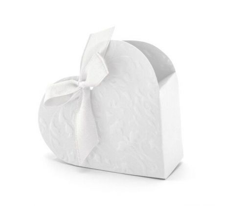Krabička Heart bílá s mašličkou