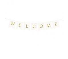 Girlanda Welcome bílá