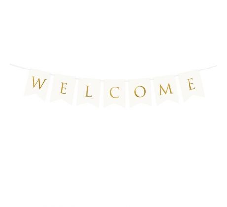 Girlanda Welcome bílá