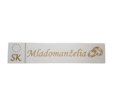 Dřevěná SPZ novomanželé