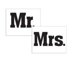 Svatební nálepky na boty Mr. a Mrs. 1pár