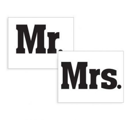 Svatební nálepky na boty Mr. a Mrs. 1pár