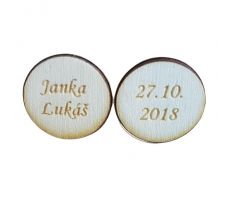 Dřevěné manžetové knoflíky s textem 1