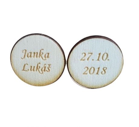 Dřevěné manžetové knoflíky s textem 1