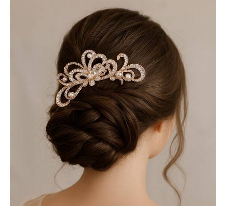 Hřebínek do vlasů 18 zlatý