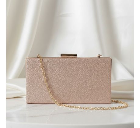 Společenská kabelka clutch třpytivá rose gold 1