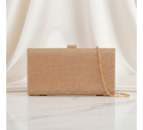 Společenská kabelka s kamínky šampaň 7