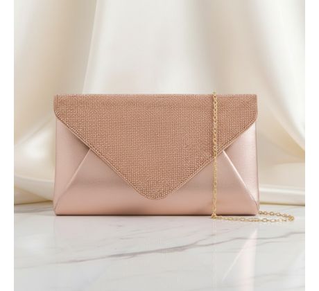 Společenská kabelka s kamínky šampaň 6