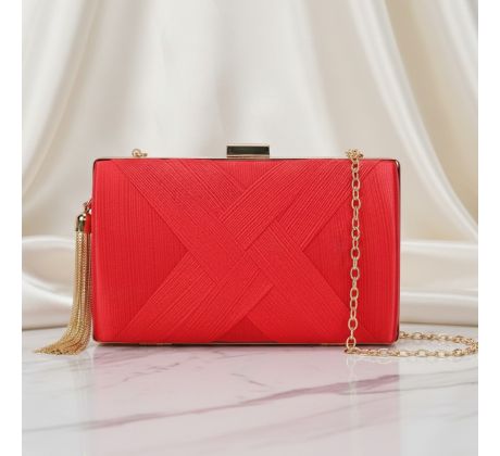 Společenská kabelka zdobená červená